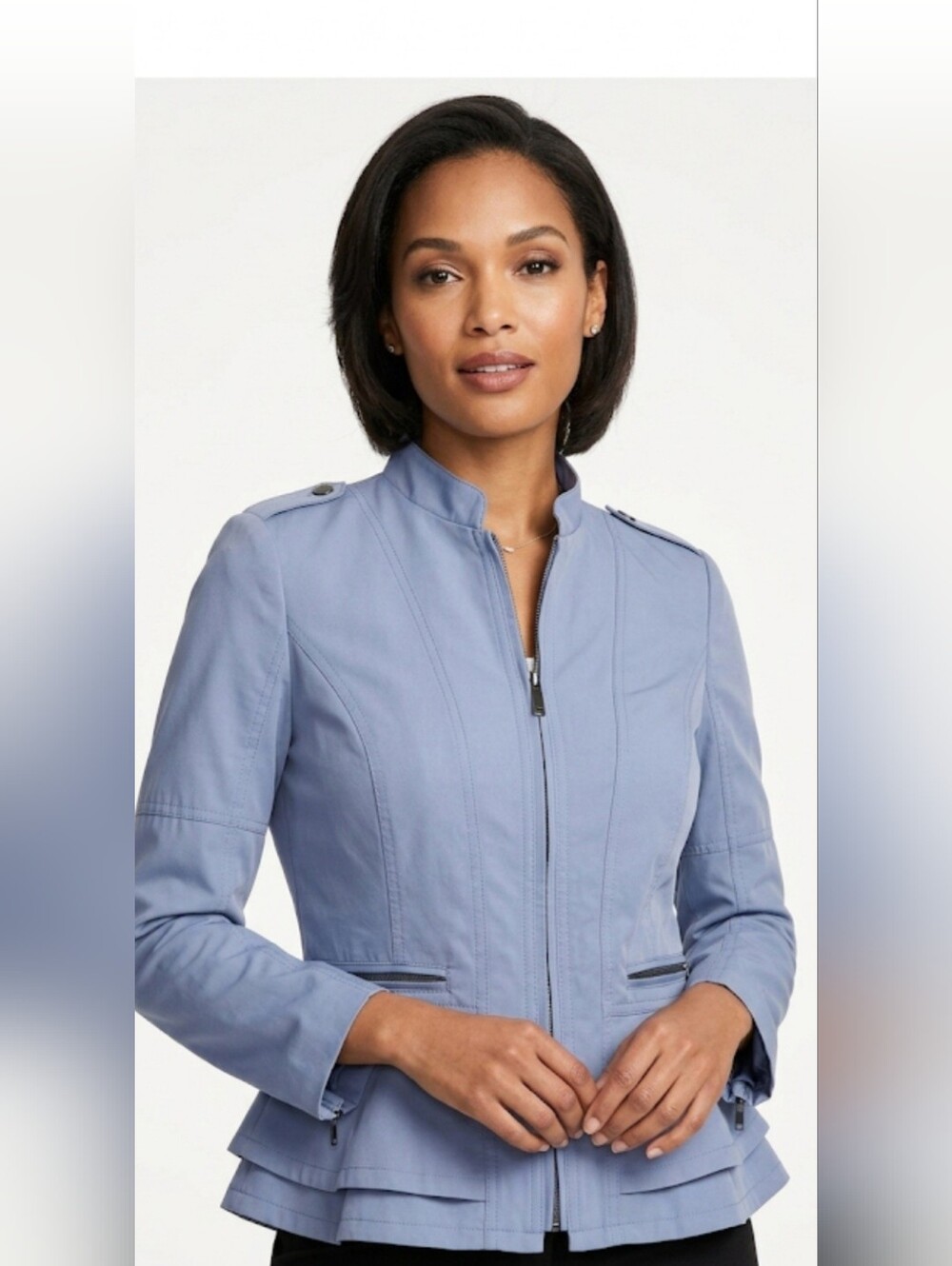 White House Black Market Light Blue Blazer\Jacket Size 0.